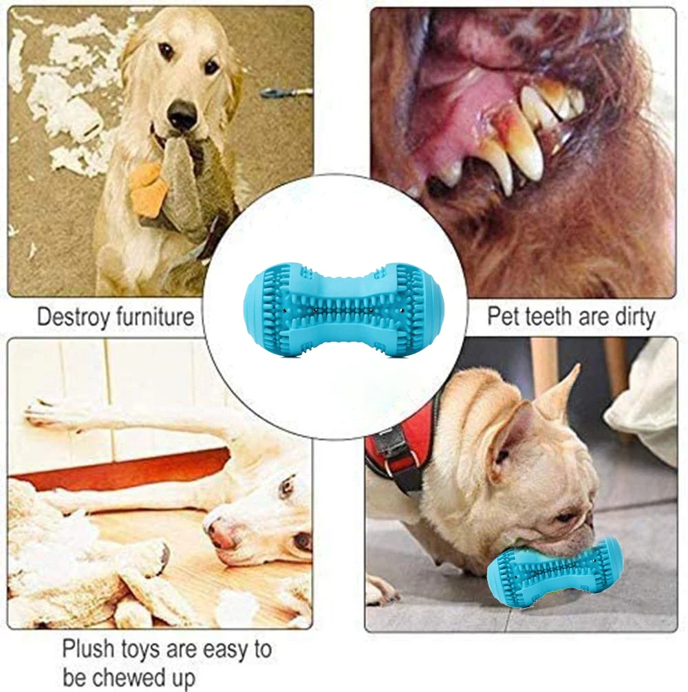 

Dog Toothbrush Puppy Teeth Cleaning Chew Toys Durable Natural Rubber Dog Brushing Stick Dental Care Bones for Dogs BiteResistant