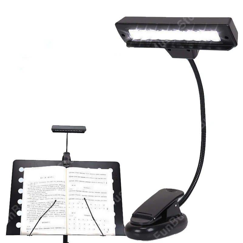 Clip on Book Light Rechargeable Reading Music Stand with Flexible Neck Battery Operated USB Bed Lamp | Спорт и развлечения