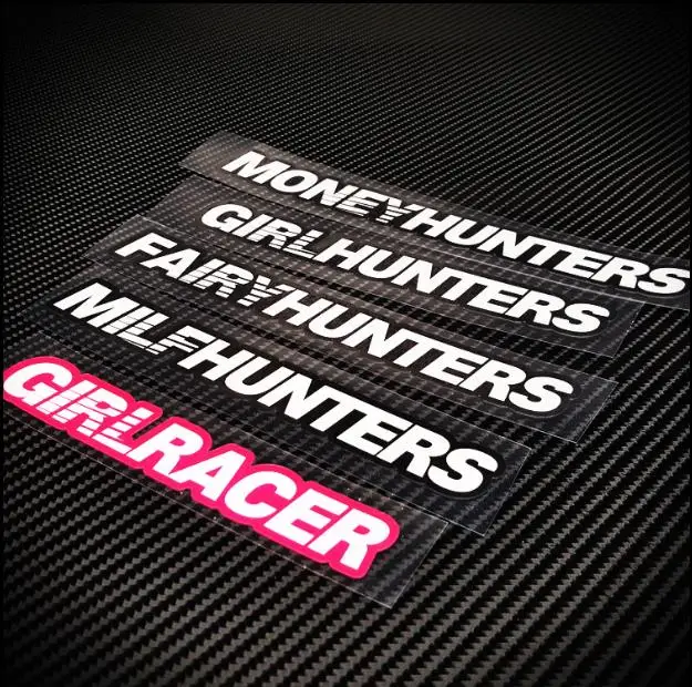 Money Hunter Girl Race забавные слова Автомобильная наклейка светоотражающая