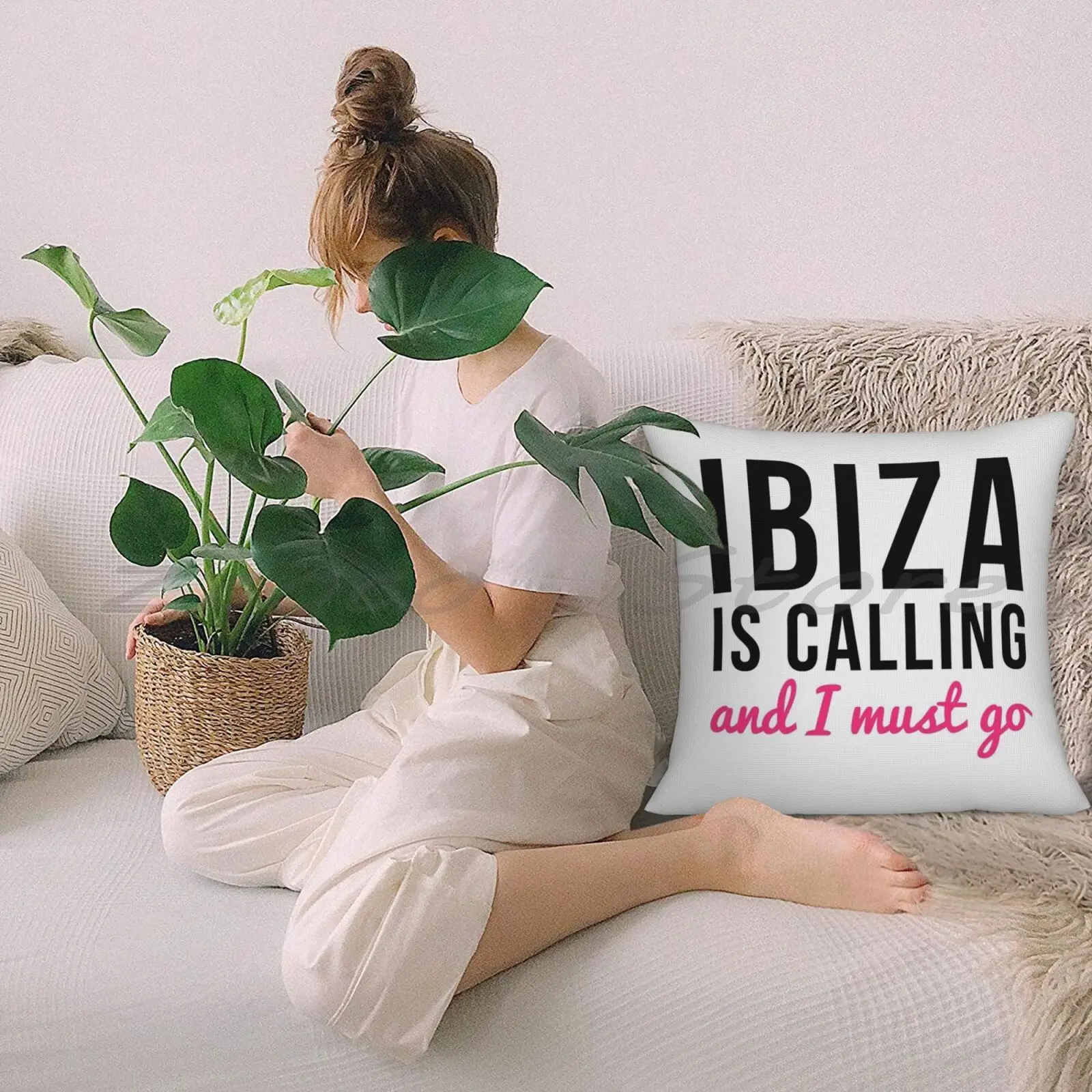 Ibiza вызов музыка Цитата персонализированный Diy узор плюшевая льняная бархатная