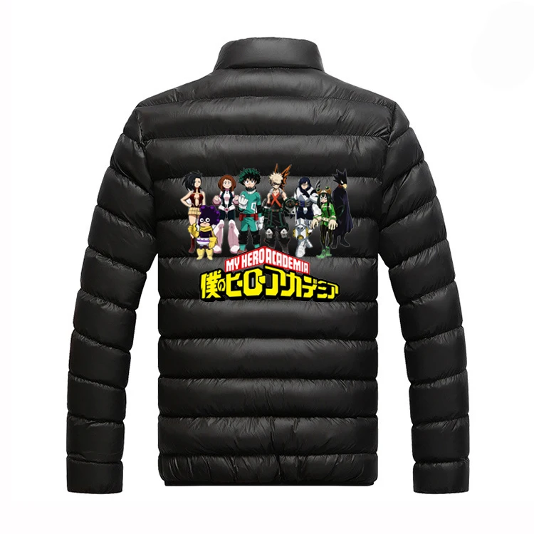 

2021 Autumn Winter Anime My Hero Academia Winter Jackets Parka Men Warm Outwear Brand Slim Mens Coats Casual Windbreaker Jacket