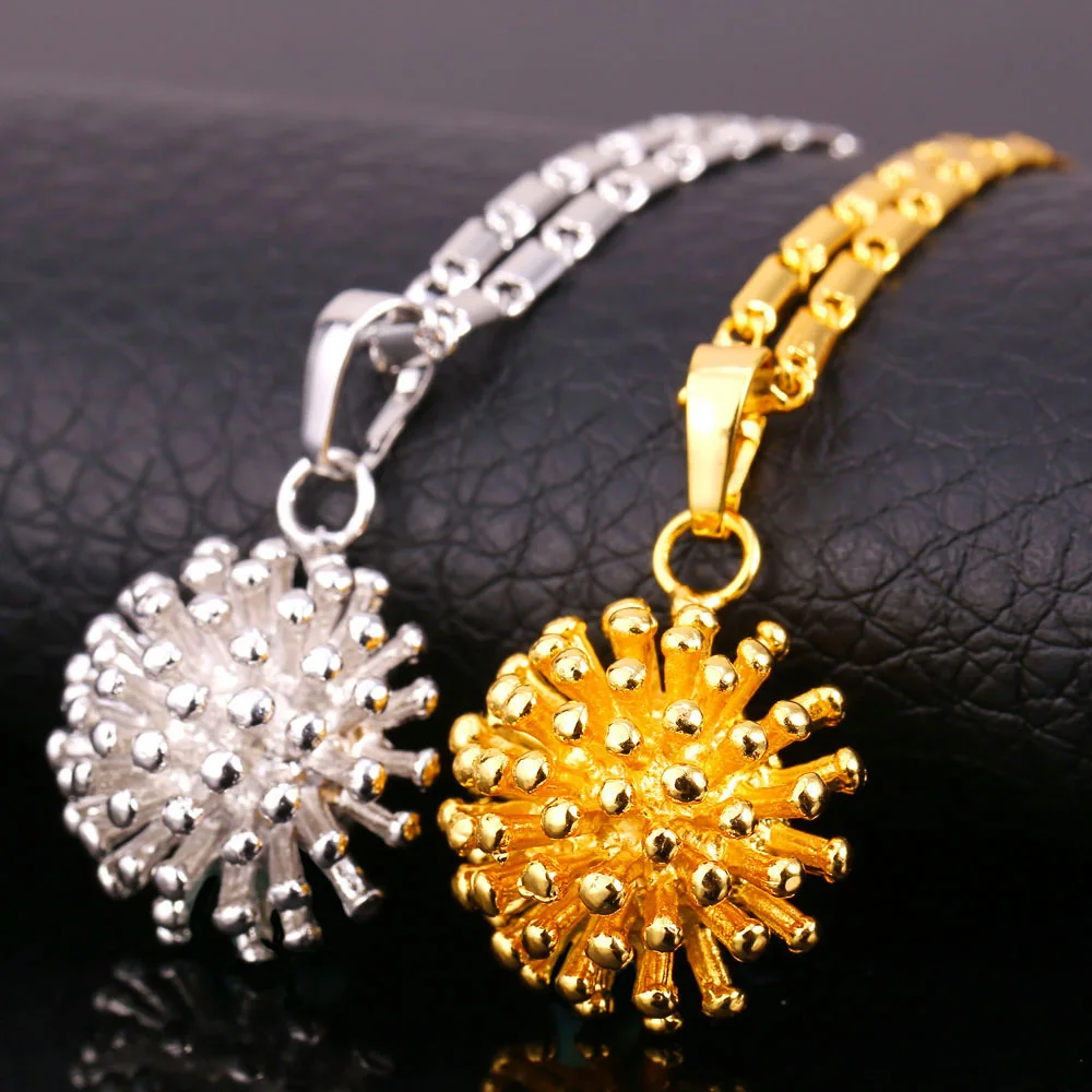 Collare Round Ball Necklaces & Pendants Gold/Silver Color Wholesale Fashion Trendy Jewelry Necklace Women P141 | Украшения и