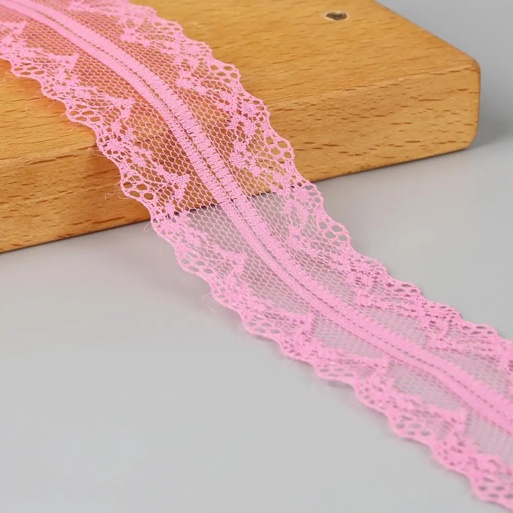 Эластичная эластичная кружевная лента 40 мм широкая белая вышитая хлопковая