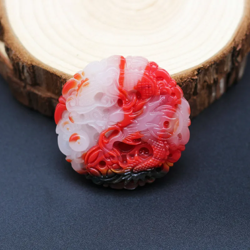 

Chinese Natural Color Jade Dragon Pendant Necklace Hand-Carved Fashion Charm Jewelry Accessories Amulet for Men Women Lucky Gift