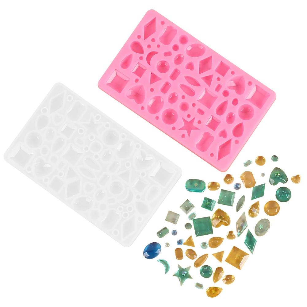 

Gems Silicone Epoxy Resin Mold DIY Cabochon Geometric Gem Diamond Pendant Earrings Jewelry Craft Casting Tools
