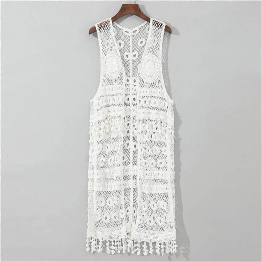 Женский вязаный кардиган в стиле бохо