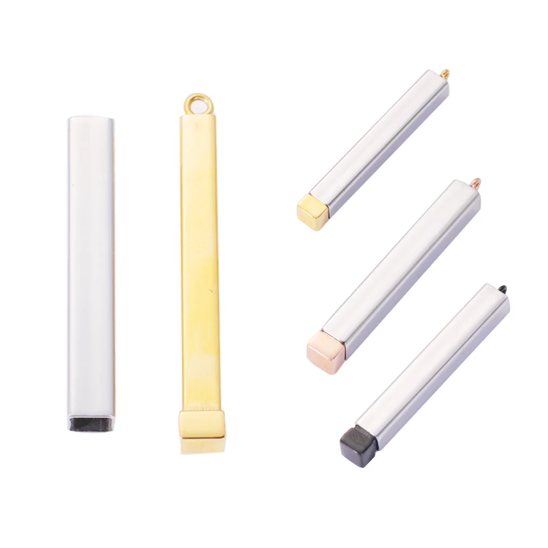 

Fnixtar 10Pcs 45mm Hidden Pendant Charms Mirror Polish Stainless Steel Charms For DIY Making Necklace Keychain Jewelry Supplies