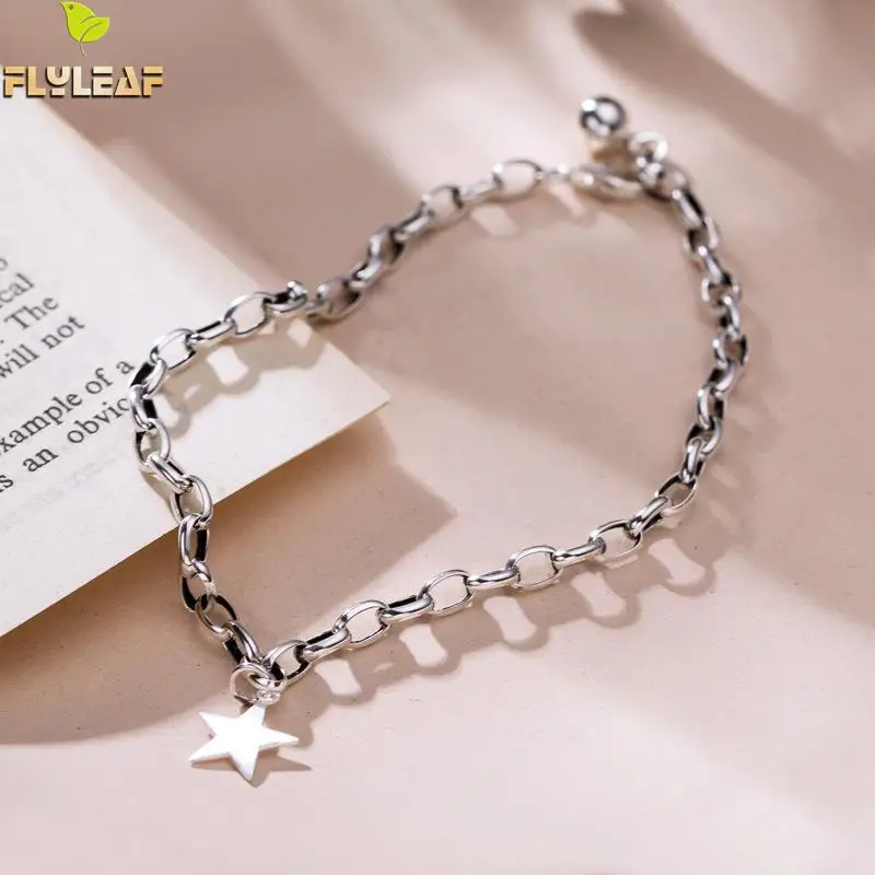 Женский винтажный браслет с пентаграммой Flyleaf на ногу из настоящего серебра 925