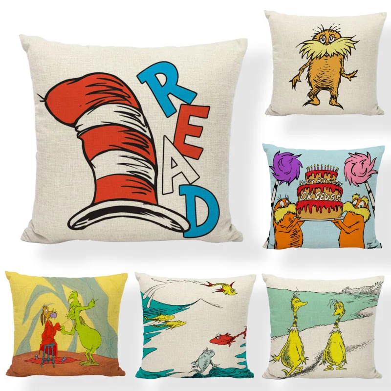 Наволочка с изображением животных уток рыбы собаки для гостиной дивана машины