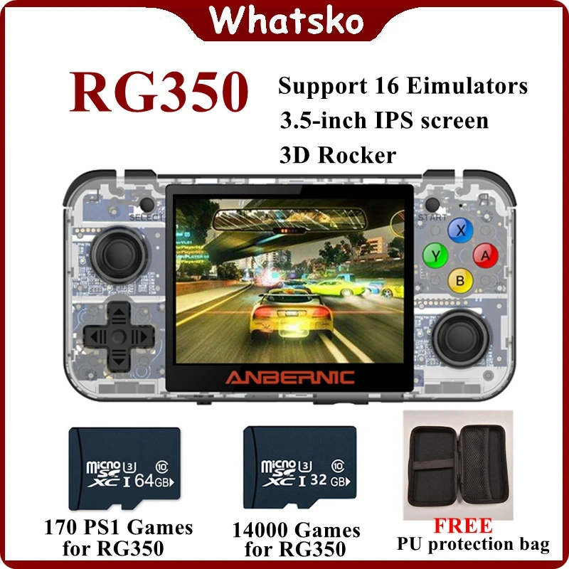 Новая портативная игровая консоль Whatsko RG350 в стиле ретро мини 64 бит 3 5 дюймовый IPS