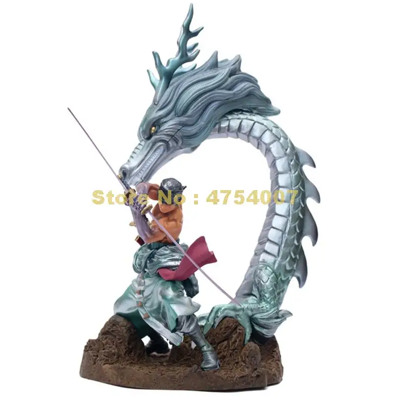 anime one piece portrait of pirates sailing again roronoa zoro dragon fighting gk pvc action figure model 31cm Toy | Игрушки и хобби