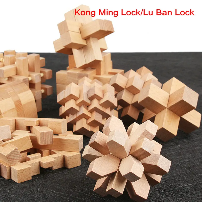 9 шт. классический деревянный пазл Kong Mingsuo Luban Lock IQ головоломки для развития