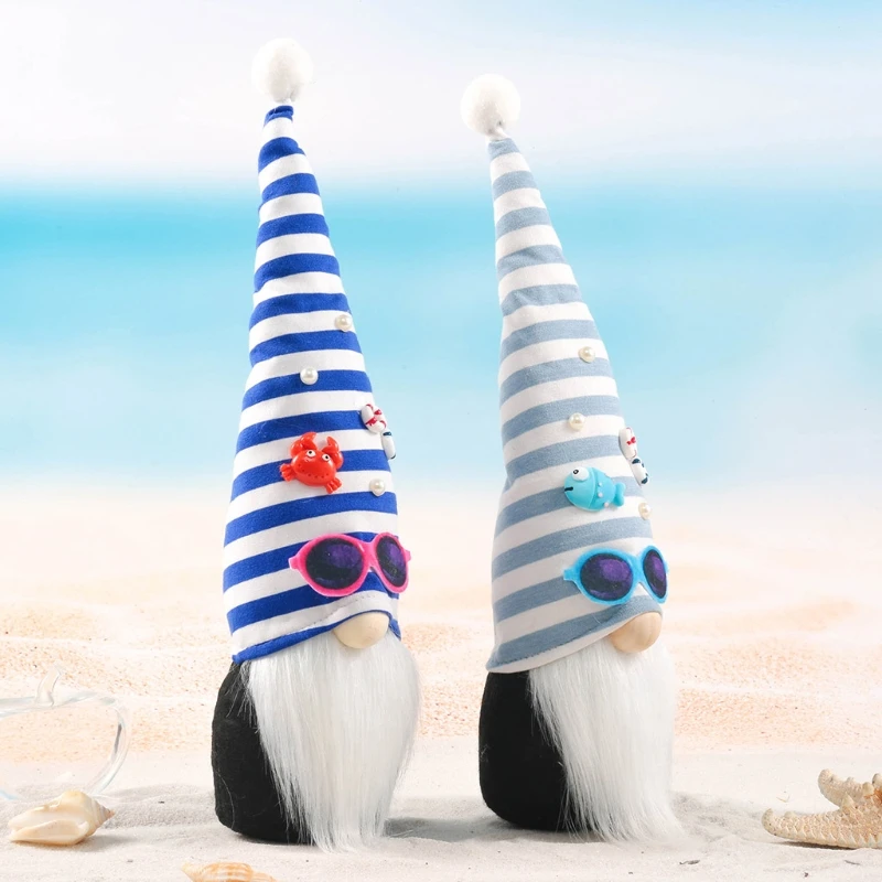 

Summer Ocean Gnome Crab Tomte Nisse Scandinavian Swedish Elf Home Farmhouse Kitchen Shelf Tiered Tray Decor H051