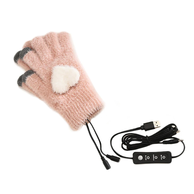 

Winter Electric Heated Gloves Waterproof Windproof Warm Wool Heating Touch Screen USB Powered Heated Gloves Christmas Gift S2637