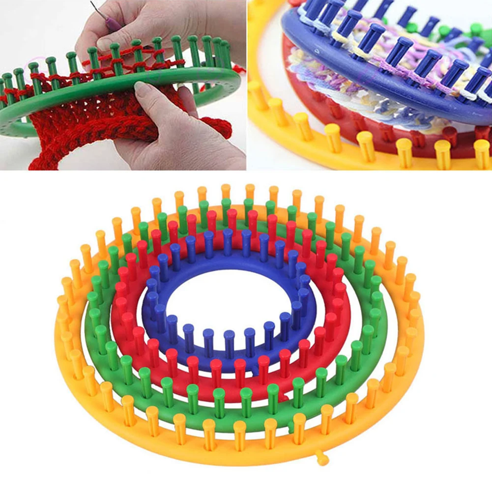 

4pcs DIY Tools Gift For Beginners Scarf Hats Making Durable Lightweight Handmade Crochet Colorful Portable Craft Knitting Loom