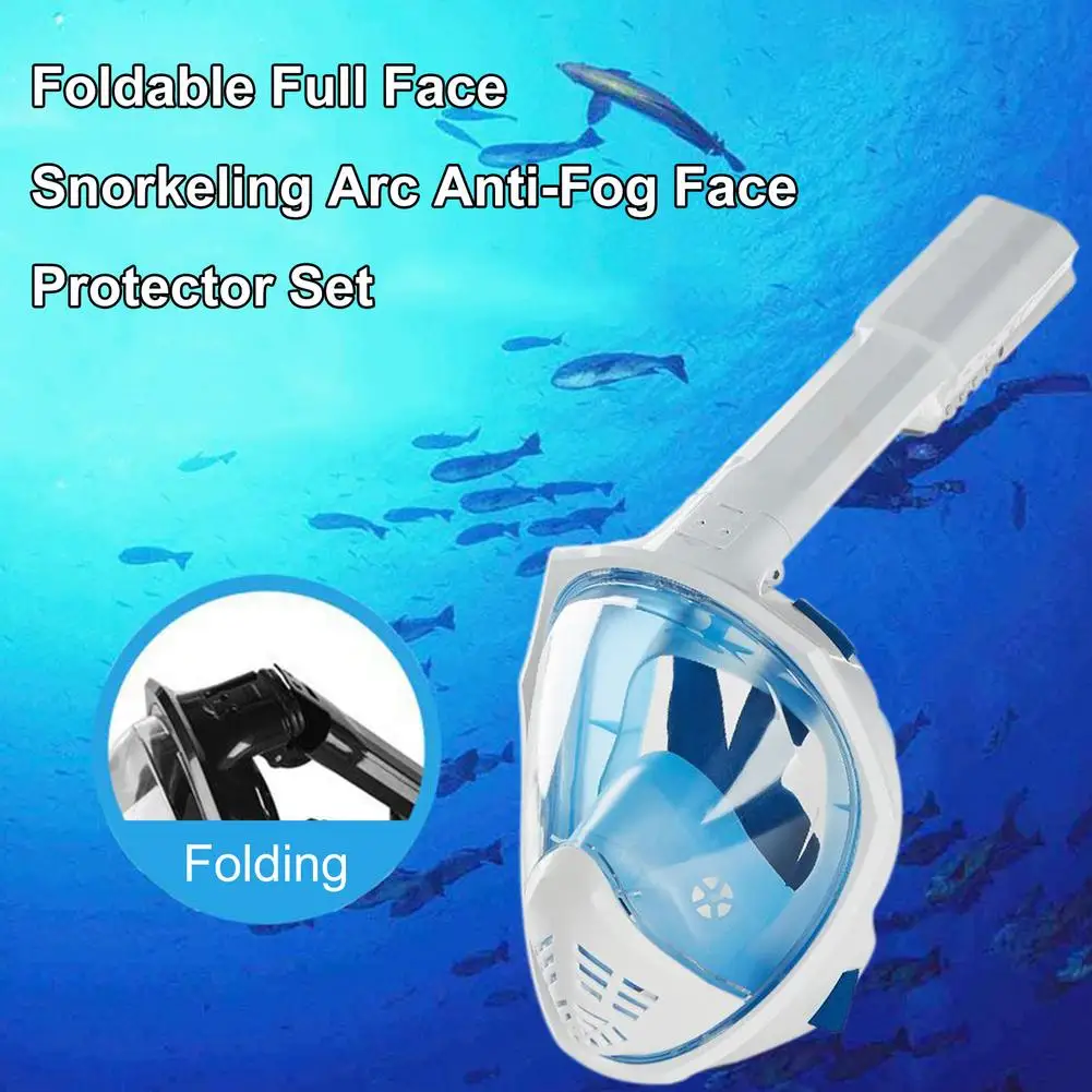 

Underwater Breath Snorkeling Mask Safely Anti-fog Full Face Goggles Foldable Diving Respiratory Swimming Scuba Mask For Adult