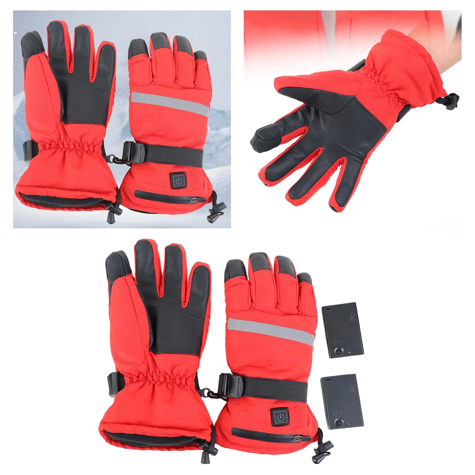 

Motorcycle Electric Heated Gloves Touch Screen Winter Warm Waterproof Windproof for Men Women
