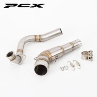 motorcycle accessories for honda pcx125 pcx150 pcx 125 150 2017 2018 2019 exhaust middle link pipe muffler pipe silp on