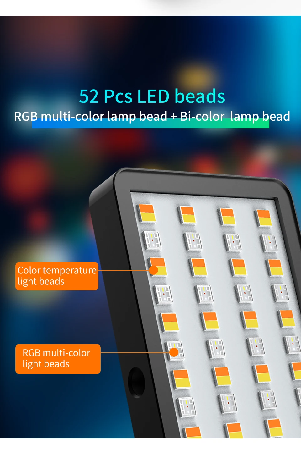 VILTROX мини-видео светодиодный светильник Weeylife RB08P RGB 2500-8500K Портативный заполняющий светильник Встроенный аккумулятор для студийной съемки камеры телефона