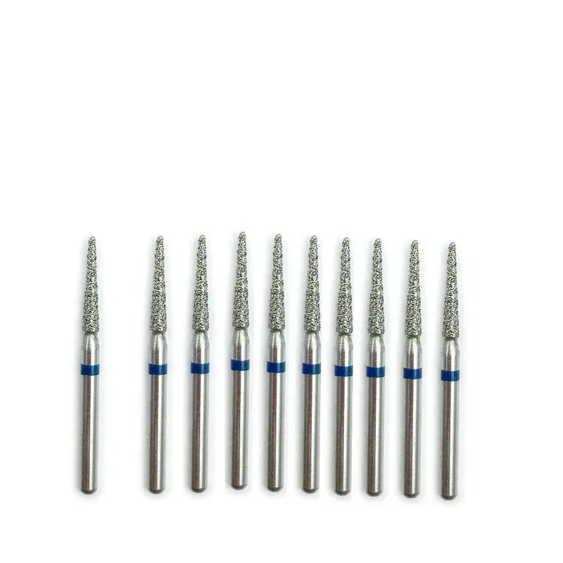 10 шт./кор. зубные алмазные сверла FG высокоскоростные конические Конический конец