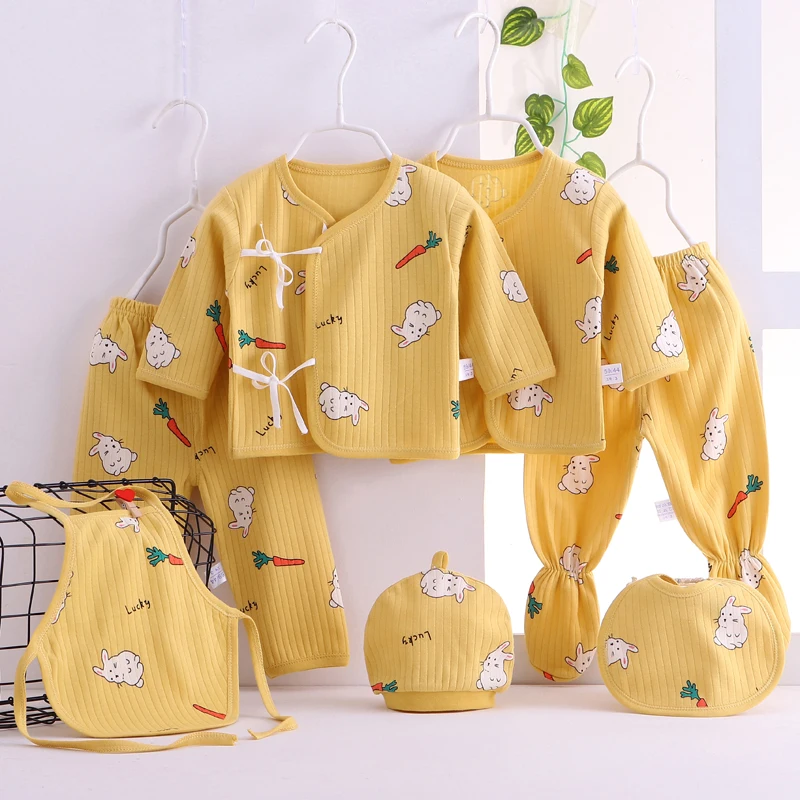 

7PCS New Born Baby Boys Girls Clothes Set Cotton For Four Seasons Newborns Unisex Infant Underwear Suit Baby Clothing Sets 0-3M