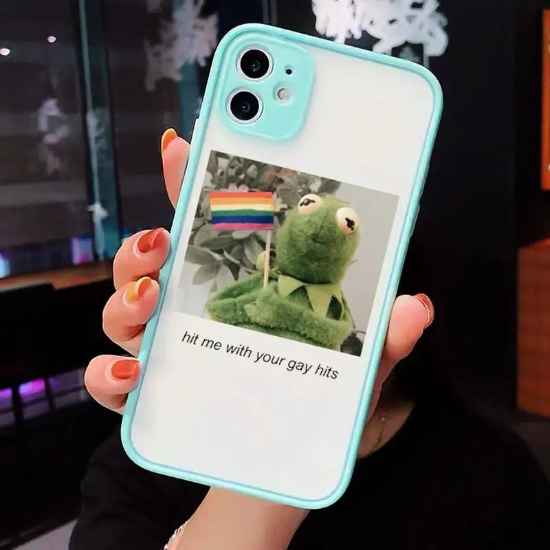 

Kermit the Frog funny cute Phone Case matte transparent For iphone 7 8 11 12 plus mini x xs xr pro max cover