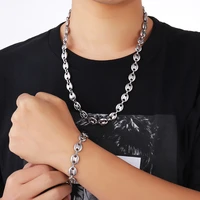 2021 classic vintage stainless steel coffee bean chain necklace new 11mm wide mens chain necklace hiphop statement punk jewelry