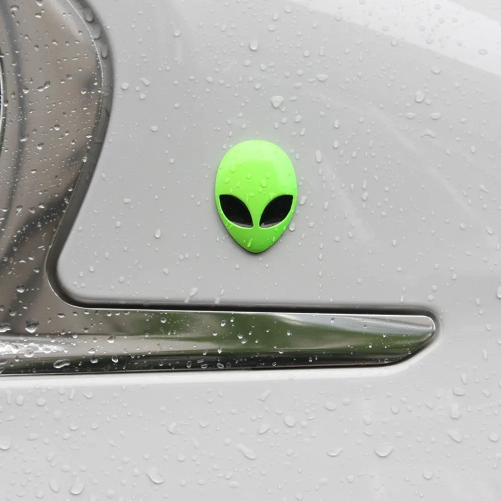 Флуоресцентный зеленый автомобиль 3D логотип металлический пришельцев