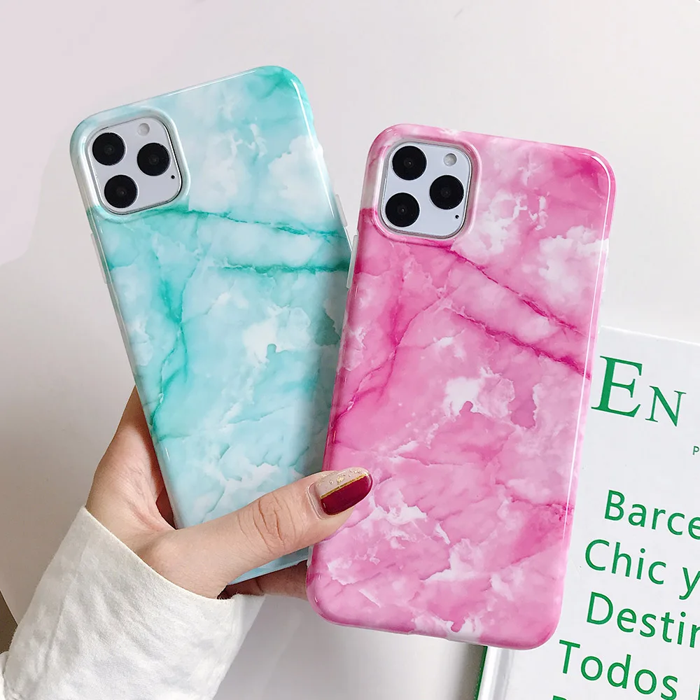 Цветной мраморный чехол для телефона iphone 11Pro Max XS X XR 6 6S 7 8 Plus задняя крышка