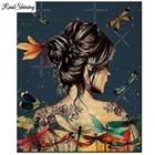5d Diy наборы для алмазной живописи Алмазная мозаика, искусство, стрекоза, девушка, ведьма, Хэллоуин, украшение для вечевечерние, страшный подарок на Хэллоуин T532