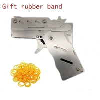 1pcsset stainless steel rubber band launcher gun hand pistol guns shooting toy gifts boys outdoor fun sports for kids gift