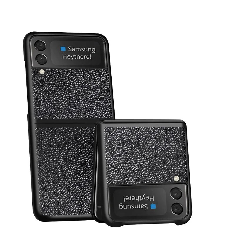 

For Samsung Galaxy Z Flip 3 Flip3 5G Case Genuine Leather Cross Pattern Full Protective Shockproof Back Cover Capa Fundas Z Flip