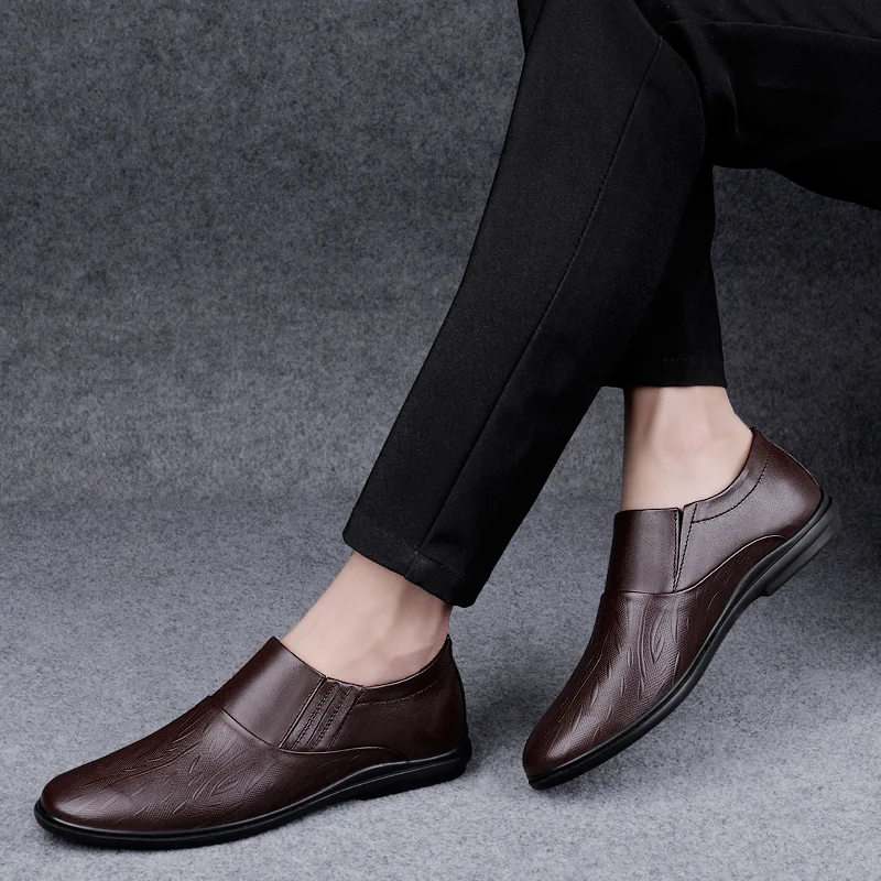 Мужские лоферы Слипоны Мужская кожаная обувь Водонепроницаемые мокасины из