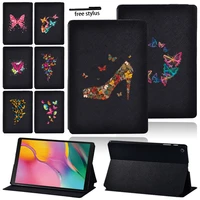 for samsung galaxy tab a 10 1 2019 t510 t515 pu leather funda butterfly series folio stand cover for sm t510 sm t515 tablet case