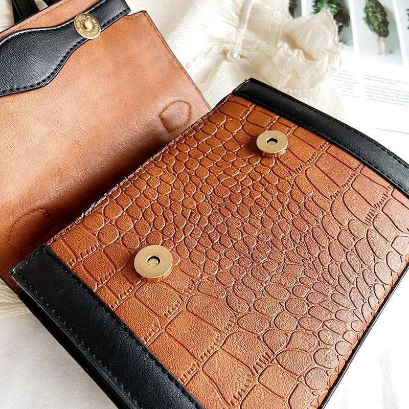 

Iron Shoulder Handle PU Leather Crossbody Bags For Women 2020 Shoulder Messenger Bag Female Small Chain Handbags and Purses