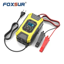 FOXSUR 12V 7A Multifunctional Battery Charger for Car, 7 Stage Automatic Smart Motorcycle Charger for Lead-Acid AGM GEL SAL WET