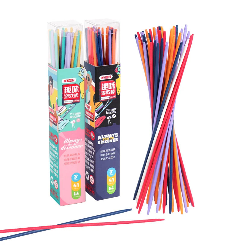 41PCS Pick Up Sticks Game Baby Educational Wooden Traditional Colorful Kids Funny Learning Toys Team party game multicolor|Юный