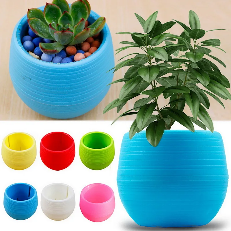 

Succulent Plant Pot PP Mini Round Container for Succulents Cactus Flower 1Pc