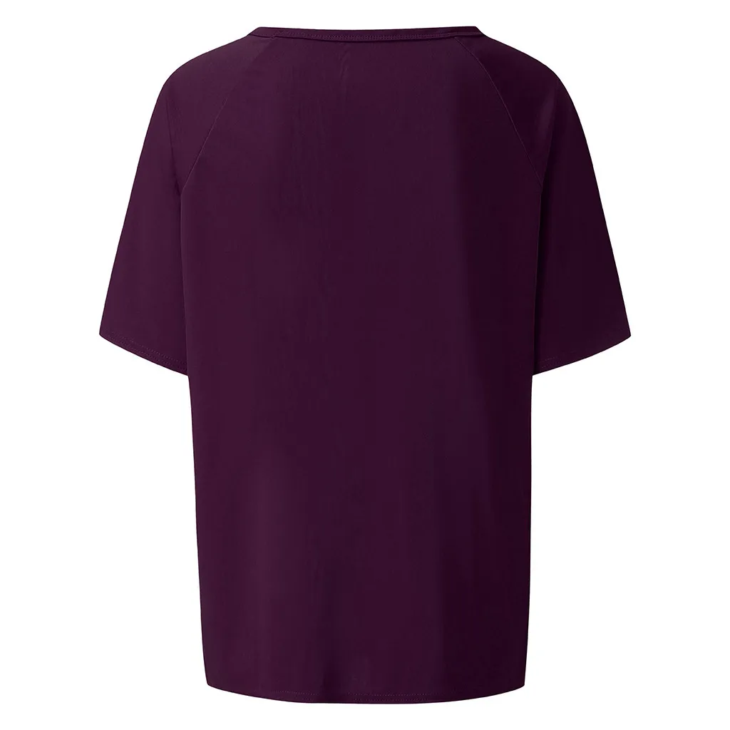 Модная футболка летняя женская с коротким рукавом свободный карман повседневная