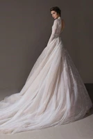 2021 ersa atelier wedding dresses v neck a line hollow back long sleeve vestidos de novia bohemian wedding gowns beach bridal dr