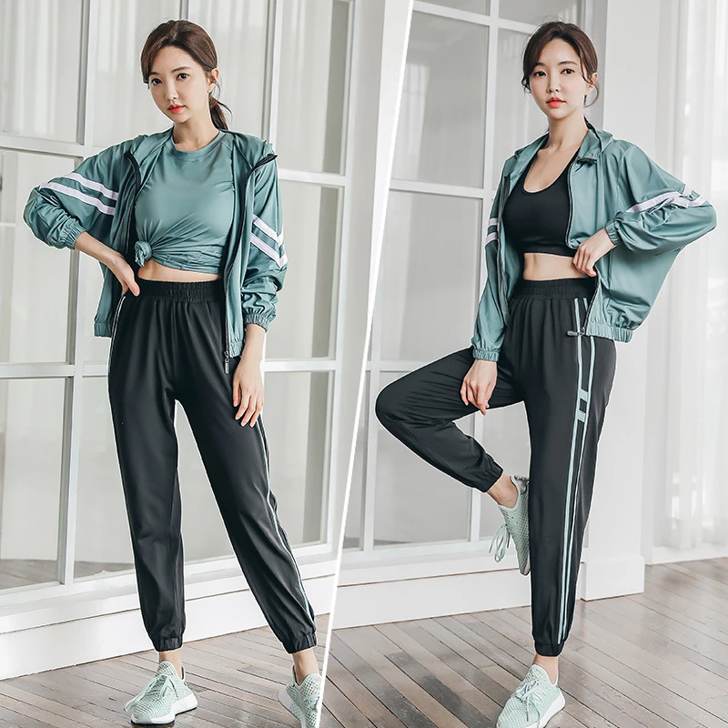 Женский комплект для йоги свободная повседневная куртка спортивный костюм