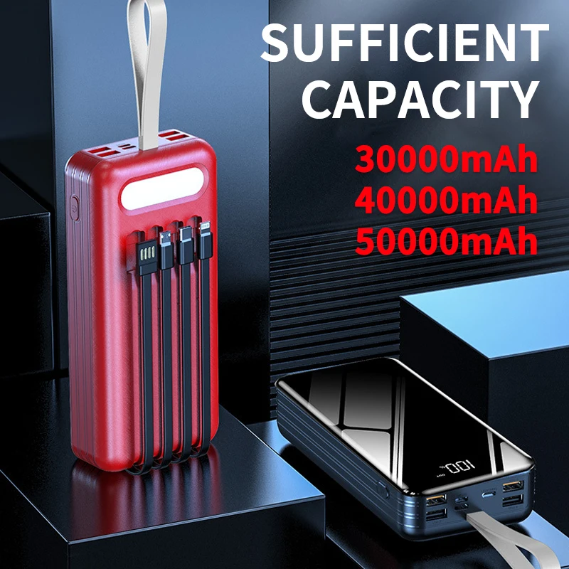 

Power Bank 30000mAh/40000mAh/50000mAh Portable Fast Charging LED Mobile Phone External Battery Charger Powerbank for Xiaomi Mi
