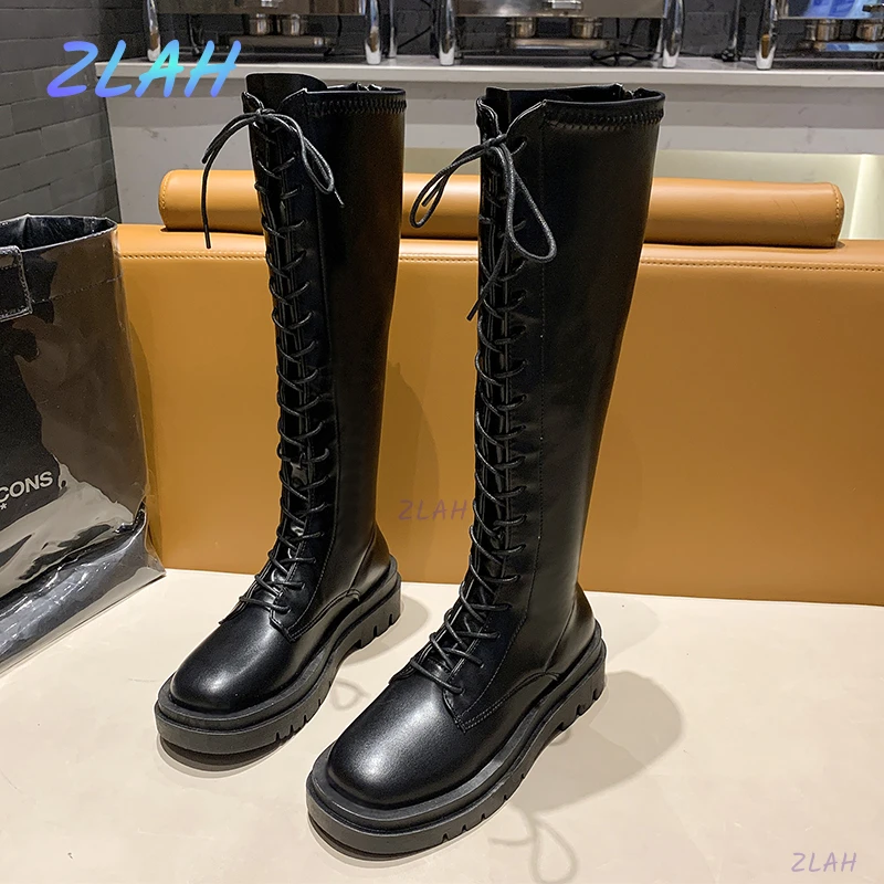 

Пикантные высокие сапоги до колена, модная обувь, новая зимняя обувь на плоской подошве, женские теплые зимние сапоги, удобная универсальна...