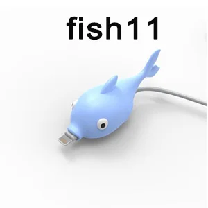 fish11 SOVIWN Кабельный органайзер ПВХ провод Чехол Органайзер милый мультфильм 1 шт. кабель протектор USB зарядное устройство чехлы для IPhone кабель зарядного устройства - Цвет: fish11