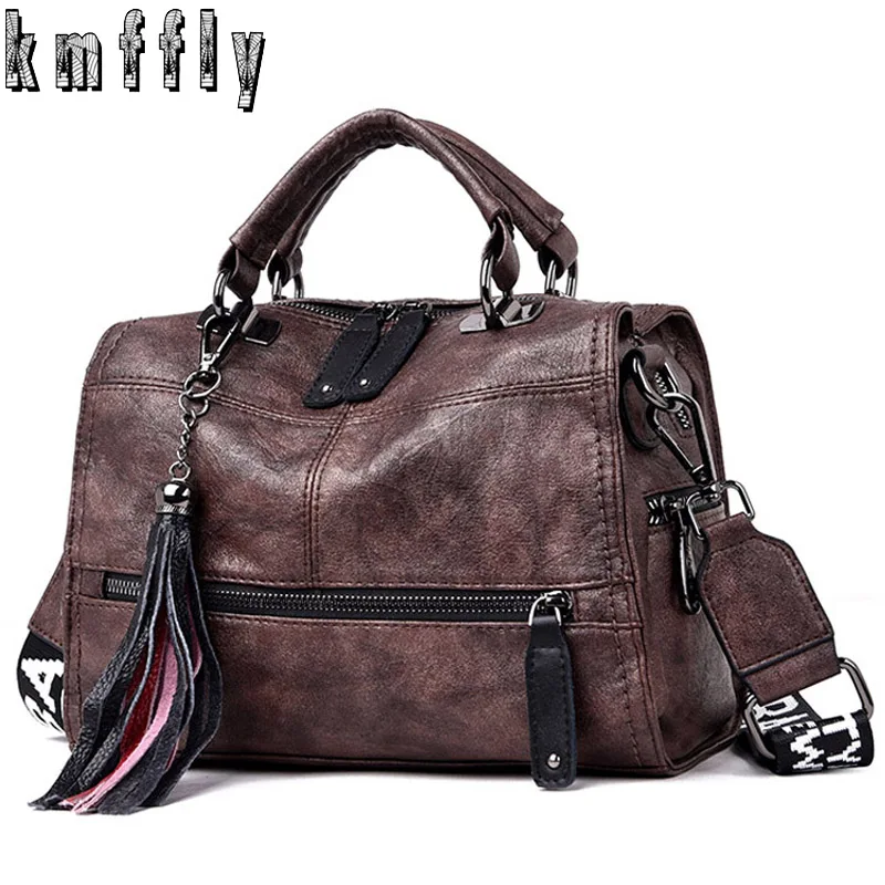 Сумка-тоут женская из мягкой кожи дизайнерский винтажный саквояж на плечо с