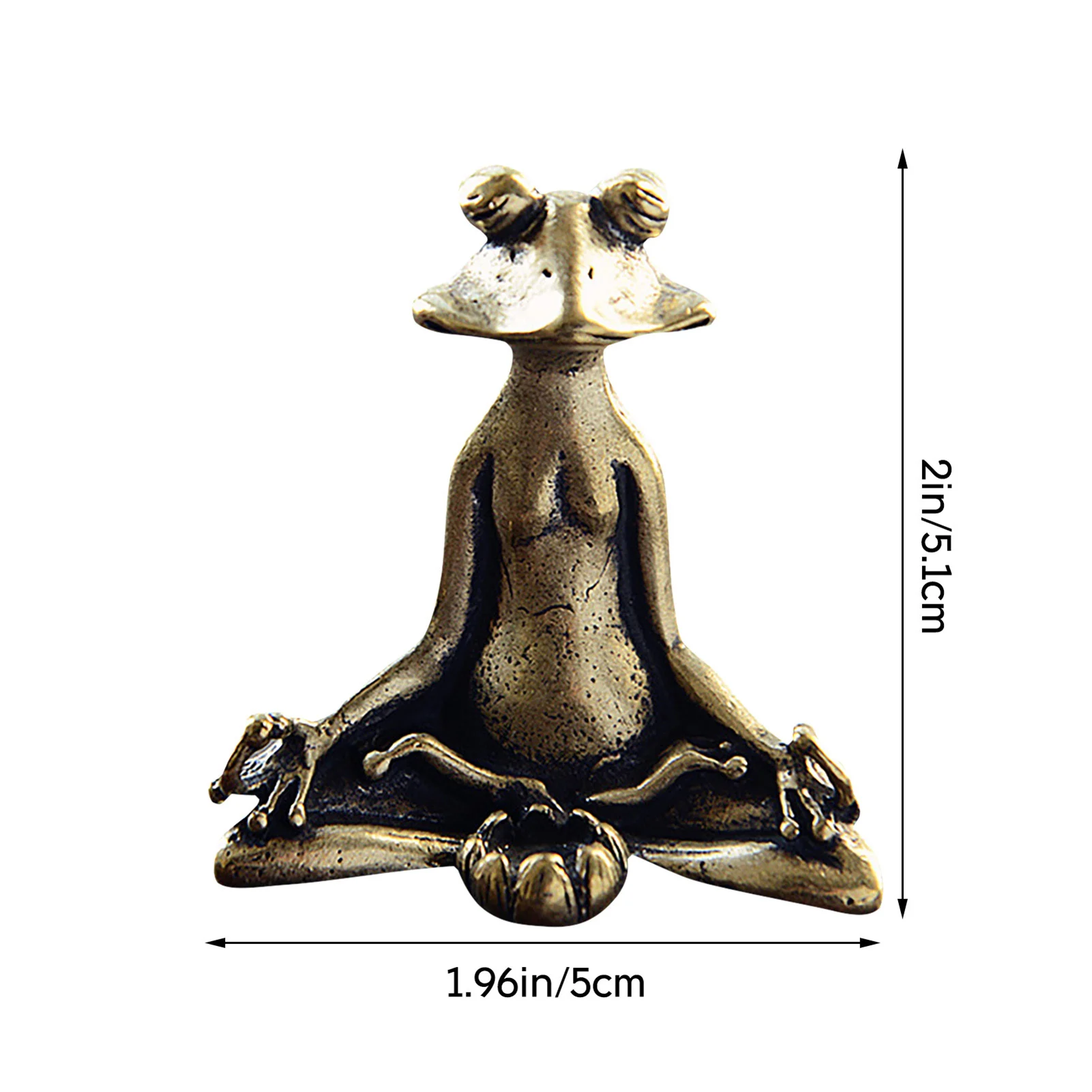 

Retro Brass Meditate Zen Buddhism Frog Statue Ornament Desktop Meditation Frog Incense Base Sculpture Incense Holder For Gifts