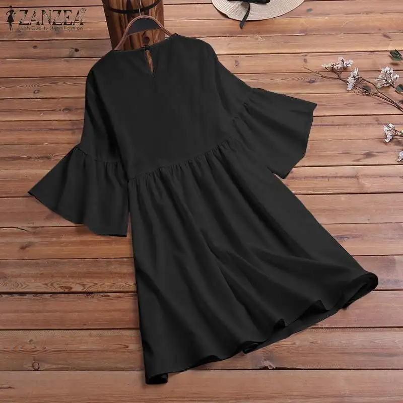 2021 летние цветочные вышивки Открытое платье без рукавов ZANZEA модные вечерние