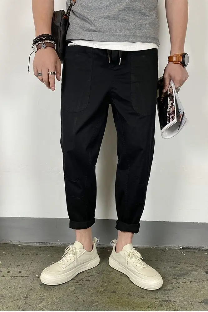 

2020 Spring And Summer New Youth Popular Solid Color Loose Slightly Wide Harem Pants Fashion Casual Pants Black/Khaki/Army Green