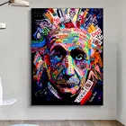 Граффити Эйнштейн Чаплин, искусство, красочные плакаты и принты, декоративная картина, картины, искусство, настенное украшение для гостиной