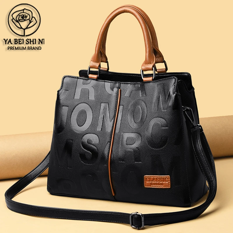Ретро Большая вместительная женская сумка с буквенным принтом роскошные сумки